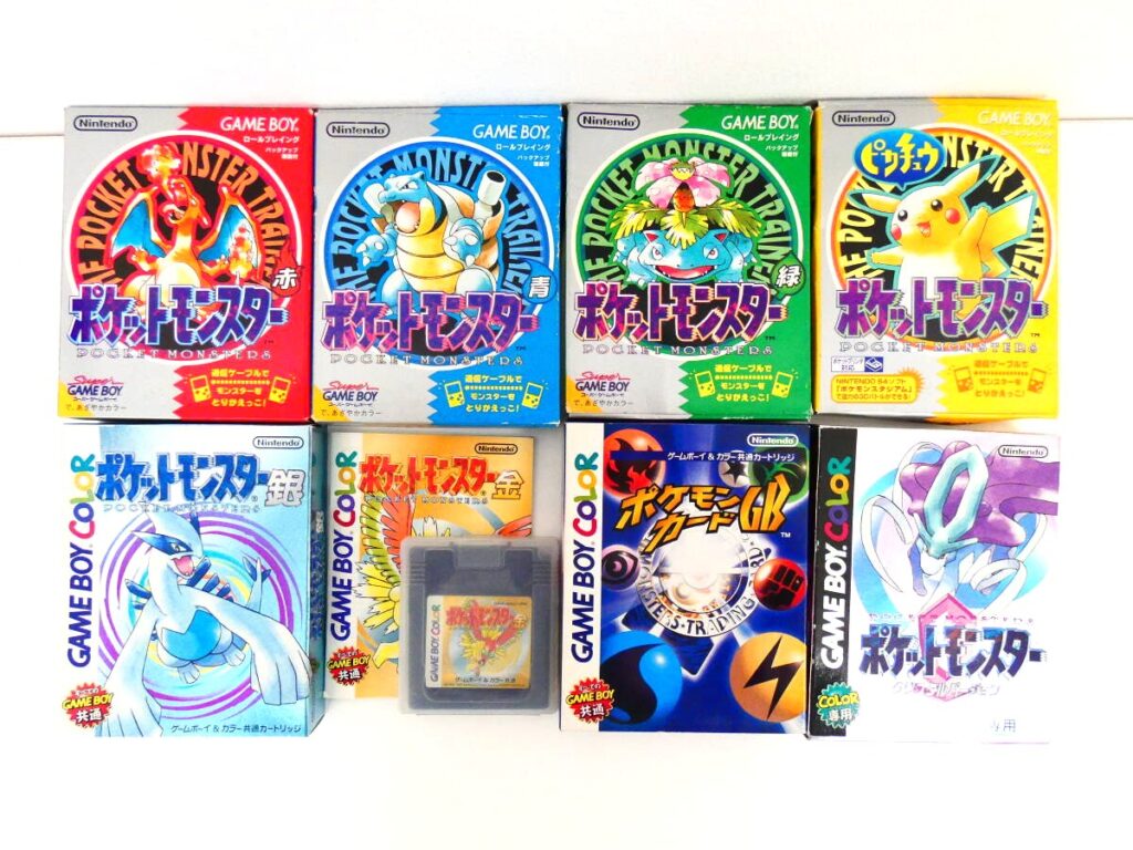 GB/GBC ポケットモンスター 赤・青・緑・ピカチュー・金・銀・クリスタル・GB ソフト8点セット